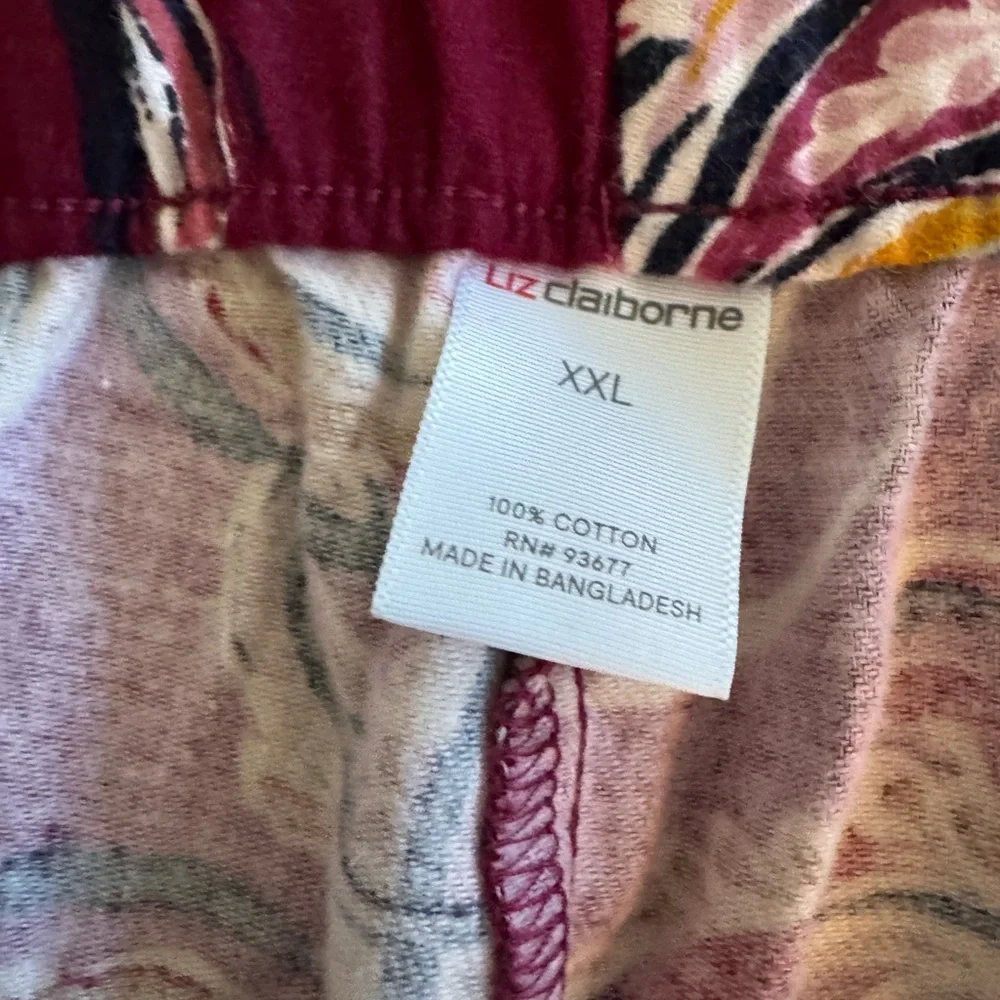 NWT Liz Claiborne Burgundy Paisley Pajamas size XXL - Picture 9 of 10